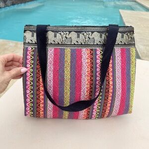 Colorful Striped Tote Bag